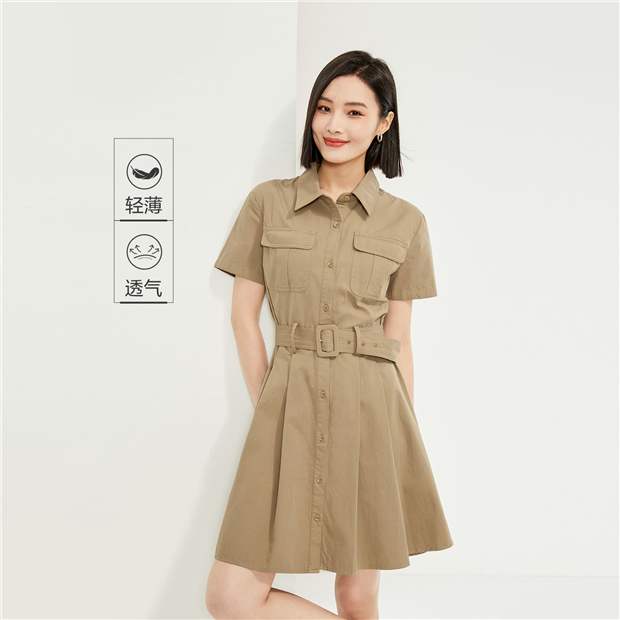 Women's Utility Belted Shirtdress | Brooks Brothers