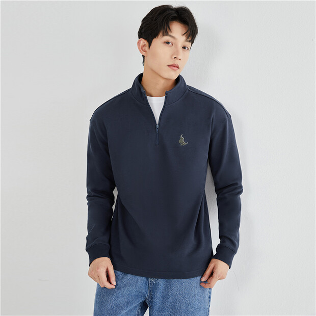 Small embroidery stand collar sweatshirt | GIORDANO Online Store