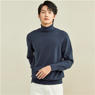 High-neck long-sleeve sweater
