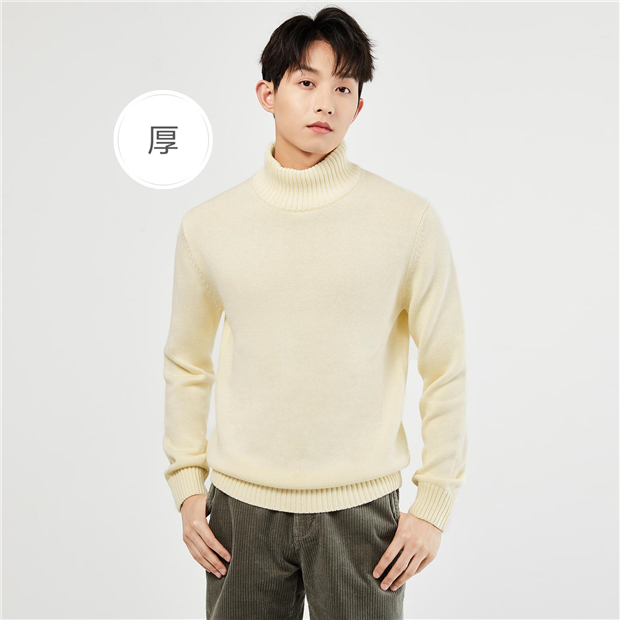 Men s Chunky Cotton Turtleneck Sweater GIORDANO Online Store