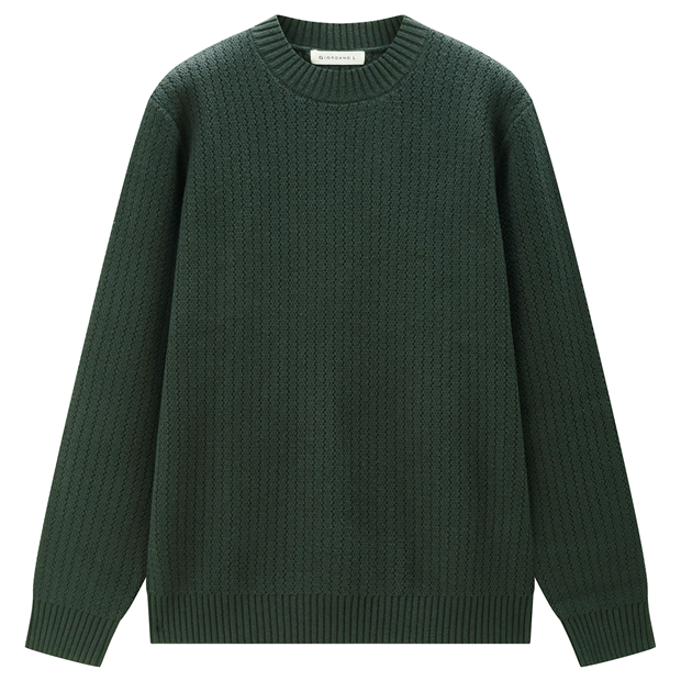 ★TRILLION★ Washable boat embroidery cable crew neck knit E Cable knit crewneck sweater | GIORDANO Online Store
