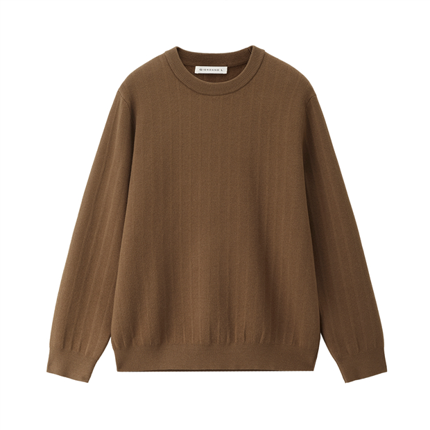 Pull Vintage Femme Giordano - Taille XL - Marron Rayé - Laine Mélangée - Occasion Très Bon état