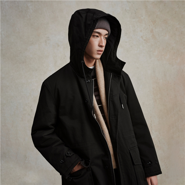 100% Cotton mid-length hooded barn jacket | GIORDANO Online Store
