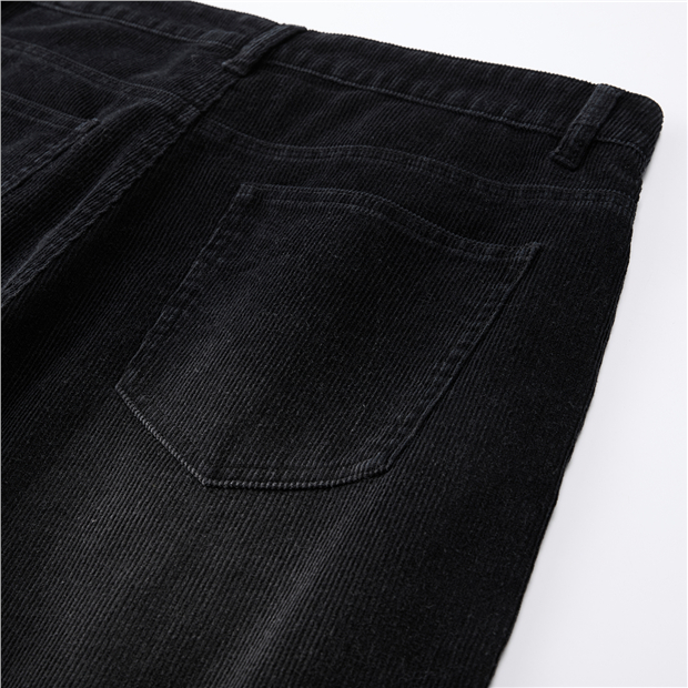 Exclusive Online】 Men's Washed Corduroy Mid-Rise Wide-Leg Cotton