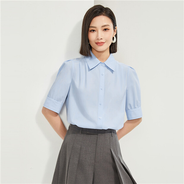 giunon puff sleeve check shirt シャツ