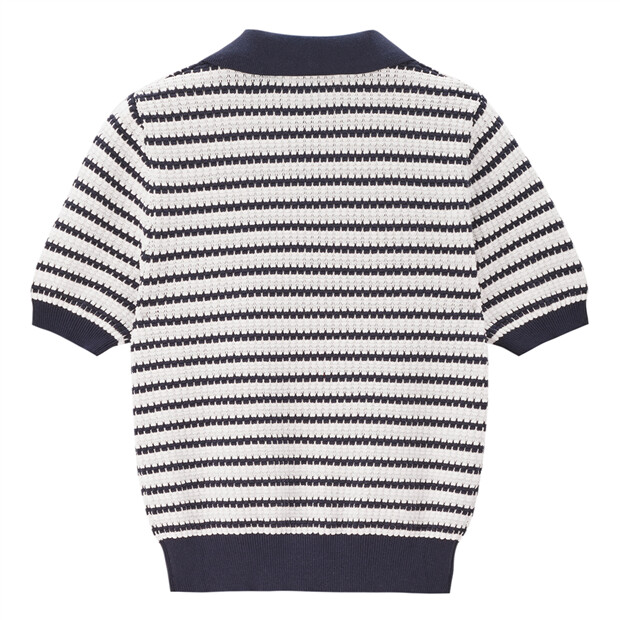 公式【1JINN STUDIO】Colorblock Slim Knit Polo Shirt 3色 Stripe short sleeve knit polo shirt | GIORDANO Online Store