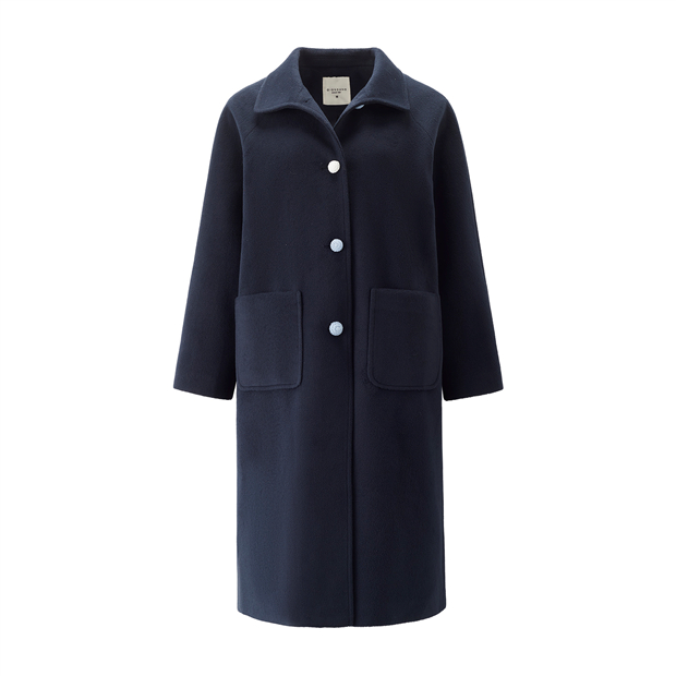 Online Exclusive】Women's Notched collar raglan sleeve long woolen