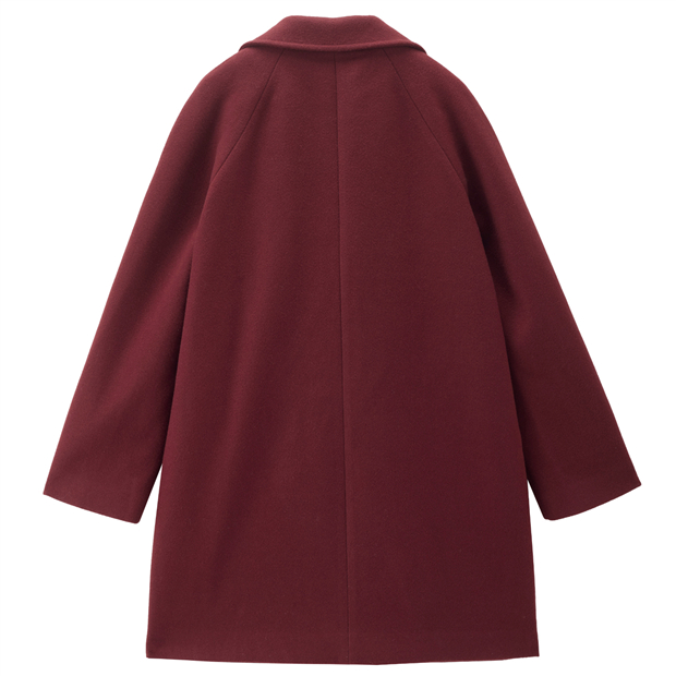 Lapel collar mid-length woolen coat | GIORDANO Online Store