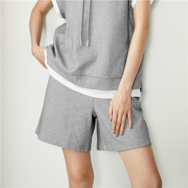 Elastic waist exposed seam sweat shorts | GIORDANO Online Store