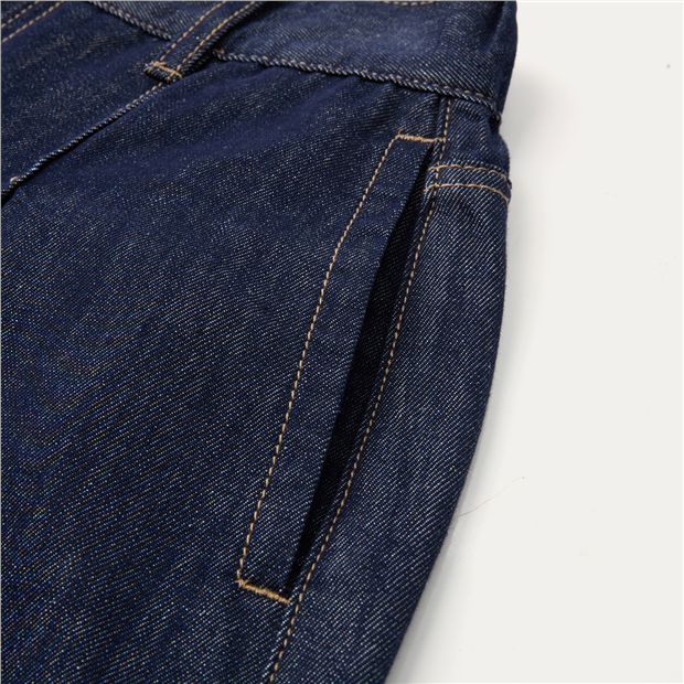 Half elastic waist wide leg denim pants | GIORDANO Online Store Half elastic waist wide leg denim pants | GIORDANO Online Store