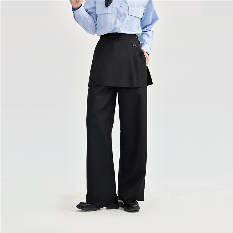 Exclusive】Women's Removable Hem SemiElastic Waist Woven Suit