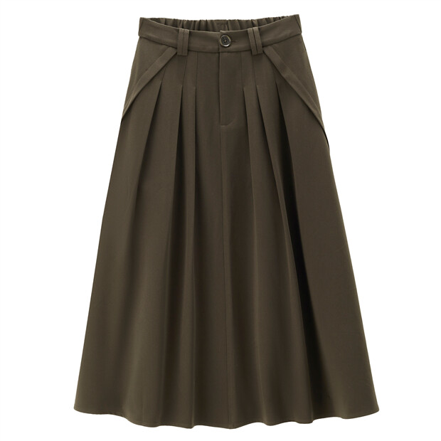 Half elastic waist pleated skirt | GIORDANO Online Store