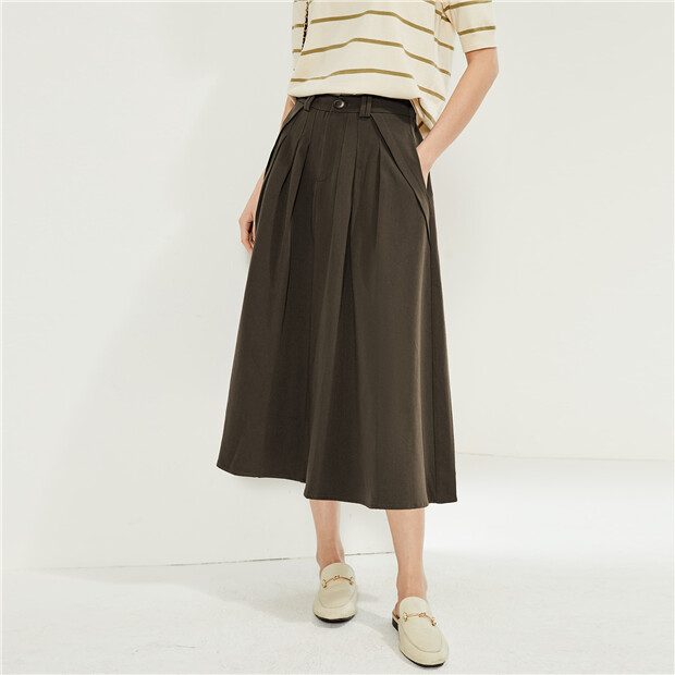 スカート theredthread S oval pleats dress THEREDTHREAD / ザレッドスレッド】S oval pleats dress