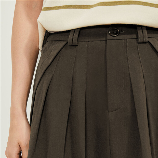 Elastic waist pleated skirt online best sale