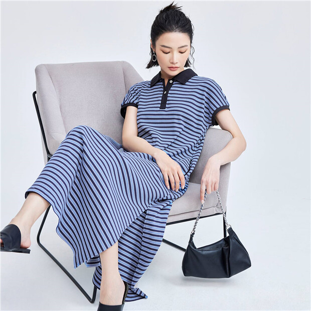 Kimono sleeve stripe polo dress | GIORDANO Online Store Kimono sleeve stripe polo dress | GIORDANO Online Store