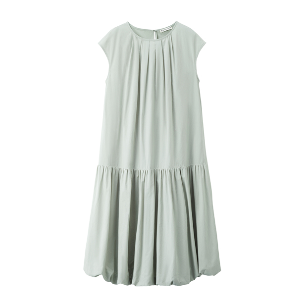 Online ExclusiveWomen's Pleated Round Neck Cap Sleeve Patchwork Peplum  Dress | GIORDANO Online Sto