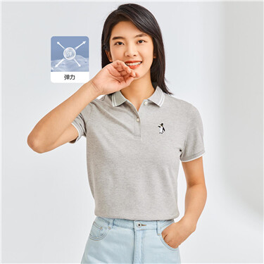 Penguin embroidered short sleeve polo shirt