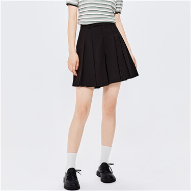 Pleated high waist skirt shorts