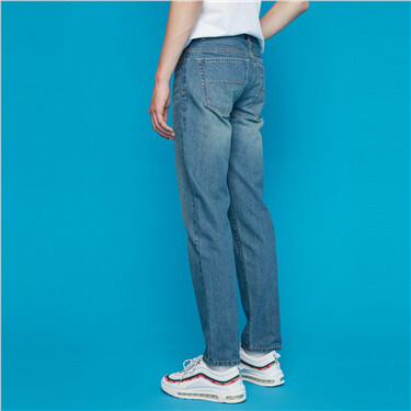 Mid rise modern straight jeans